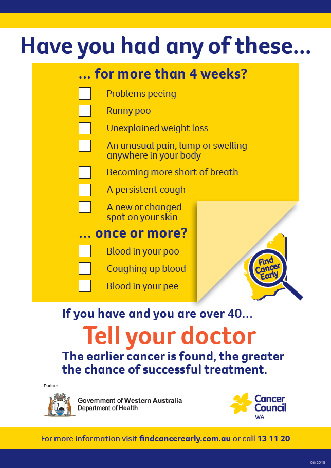 Find Cancer Early General Design Symptom Checklist